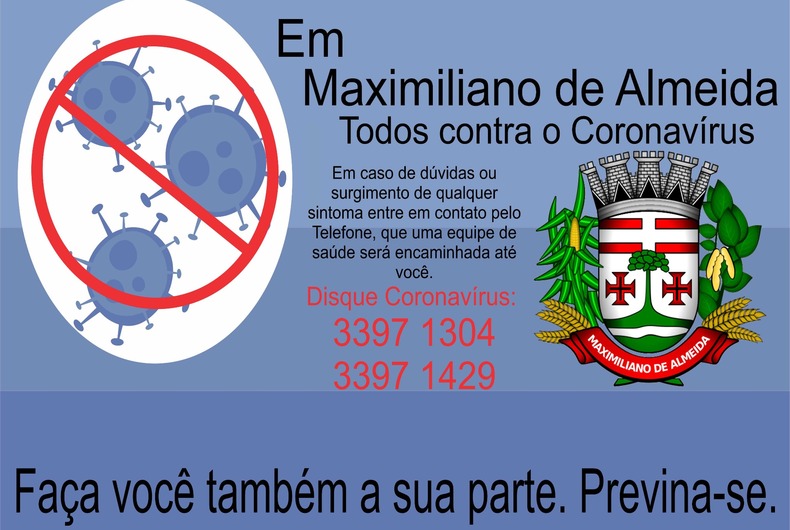 Município de Maximiliano de Almeida emite Decreto referente ao Coronavírus