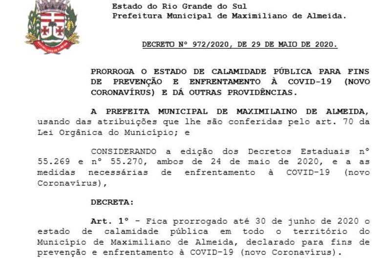 Segundo o Decreto 972 fica prorrogado até 30 de junho de 2020 o prazo para pagamento do Alvará de Licença