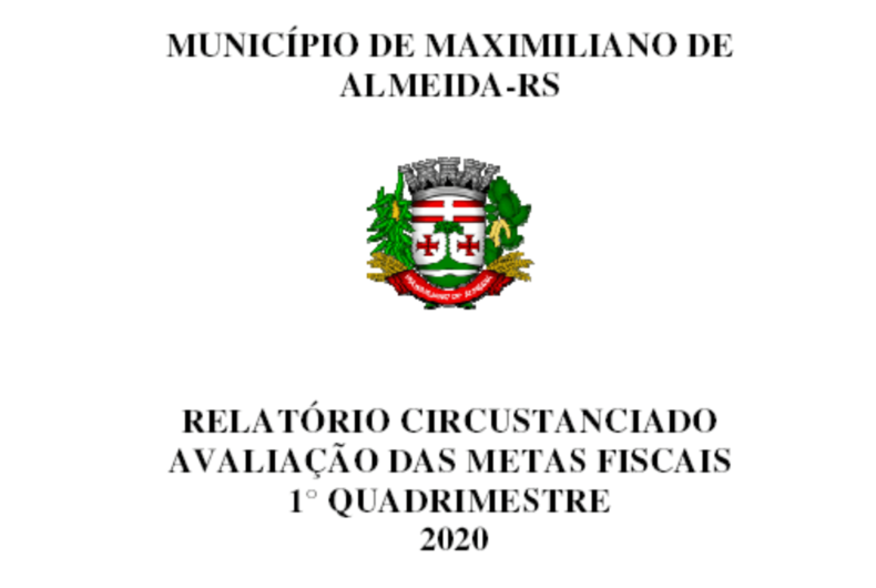Município de Maximiliano de Almeida apresenta o Relatório das Metas Fiscais referente ao Primeiro Quadrimestre de 2020