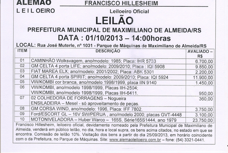 LEILÃO DE BENS
